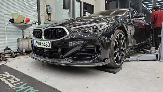 BMW 8 Series M850 840 (With M-Package Bumper) G14 G15 G16 2018-ON with Aftermarket Parts - Pre-preg Carbon Fiber Front Lip from Karbel Carbon