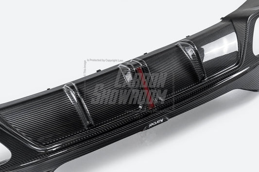 BMW 8 Series M850 840 (With M-Package Bumper) G16 2018 2019 2020 2021 2022 2023 2024 with Aftermarket Parts - Rear Diffuser Pre-preg Carbon Fiber from Karbel Carbon