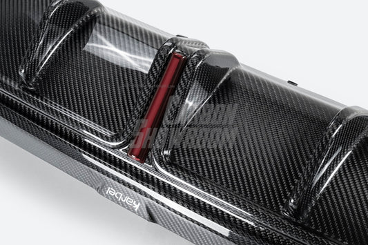 BMW 8 Series M850 840 (With M-Package Bumper) G16 2018 2019 2020 2021 2022 2023 2024 with Aftermarket Parts - Rear Diffuser Pre-preg Carbon Fiber from Karbel Carbon