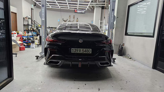 BMW 8 Series M850 840 G16 2018-ON with Aftermarket Parts - Pre-preg Carbon Fiber Rear Spoiler from Karbel Carbon