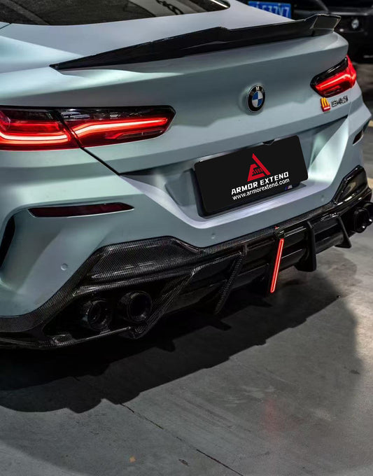 BMW 8 Series M850i 840i (With M-Package Bumper) G14 G15 G16 2018 2019 2020 2021 2022 2023 2024 with Aftermarket Parts - AE Style Front Canards Carbon Fiber from ArmorExtend