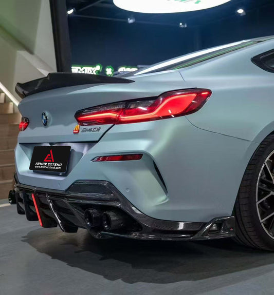 BMW 8 Series M850i 840i (With M-Package Bumper) G14 G15 G16 2018 2019 2020 2021 2022 2023 2024 with Aftermarket Parts - AE Style Front Canards Carbon Fiber from ArmorExtend