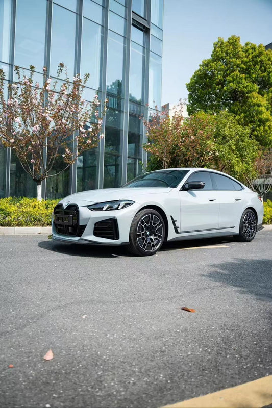 BMW I4 M50 / e Drive 40 (with M-package bumper, does not fit base model) G26 2022-ON & 4 Series Gran Coupe M440i 430i (with M-package bumper, does not fit base model) G26 2022-ON with Aftermarket Parts - Front Lip Pre-preg Carbon Fiber from Karbel Carbon