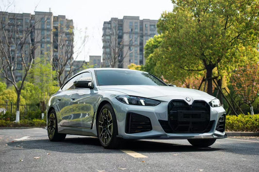 BMW I4 M50 / e Drive 40 (with M-package bumper, does not fit base model) G26 2022-ON & 4 Series Gran Coupe M440i 430i (with M-package bumper, does not fit base model) G26 2022-ON with Aftermarket Parts - Front Lip Pre-preg Carbon Fiber from Karbel Carbon