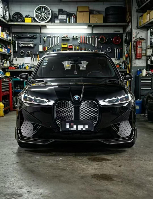 BMW IX xDrive60/50/45 M60 I20 2022-ON with Aftermarket Parts - Front Lip Dry Pre-preg Carbon Fiber from Karbel Carbon