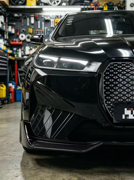 BMW IX xDrive60/50/45 M60 I20 2022-ON with Aftermarket Parts - Front Lip Dry Pre-preg Carbon Fiber from Karbel Carbon