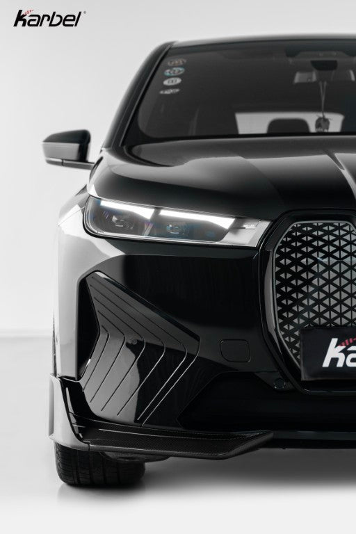 BMW IX xDrive60/50/45 M60 I20 2022-ON with Aftermarket Parts - Front Lip Dry Pre-preg Carbon Fiber from Karbel Carbon