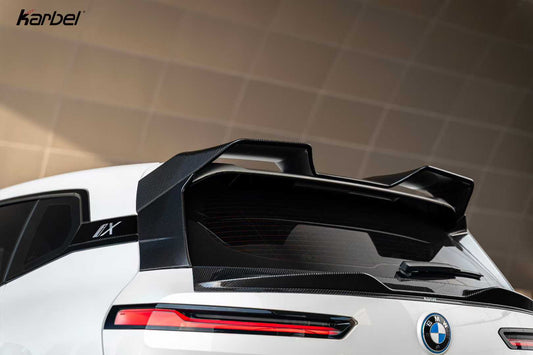 BMW IX xDrive60/50/45 M70/M60 I20 2022-ON with Aftermarket Parts - Rear Lip Spoiler Dry Pre-preg Carbon Fiber from Karbel Carbon