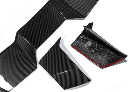 BMW IX xDrive60/50/45 M70/M60 I20 2022-ON with Aftermarket Parts - Rear Roof Spoiler Dry Pre-preg Carbon Fiber from Karbel Carbon