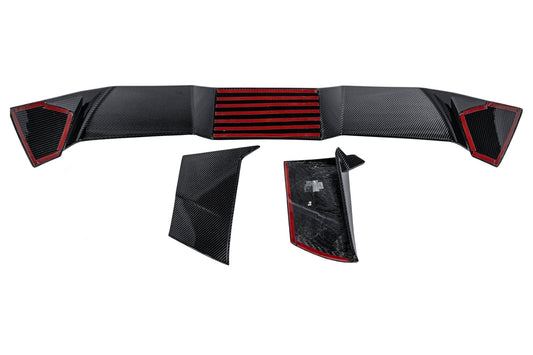 BMW IX xDrive60/50/45 M70/M60 I20 2022-ON with Aftermarket Parts - Rear Roof Spoiler Dry Pre-preg Carbon Fiber from Karbel Carbon