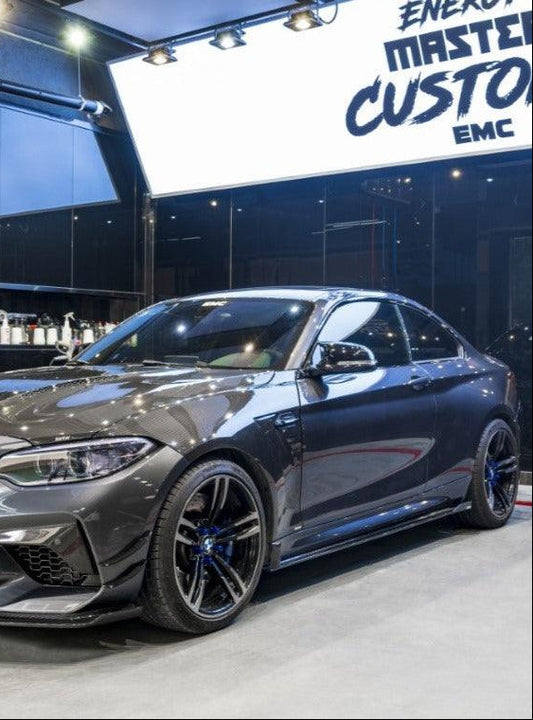 BMW M2 / M2C F87 2016 2017 2018 2019 2020 2021 with Aftermarket Parts - Side Skirts Pre-preg Carbon Fiber from Karbel Carbon