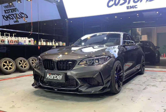 BMW M2/M2C F87 2016 2017 2018 2020 2021 With Aftermarket Parts - Front Lip Pre-preg Carbon Fiber from Karbel Carbon