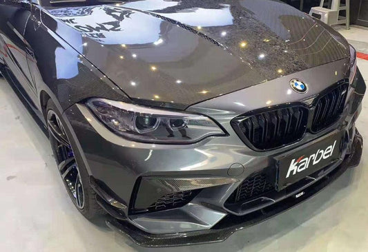 BMW M2 / M2C F87 2016 2017 2018 2019 2020 2021 with Aftermarket Parts - Hood Double-sided Pre-preg Carbon Fiber from Karbel Carbon