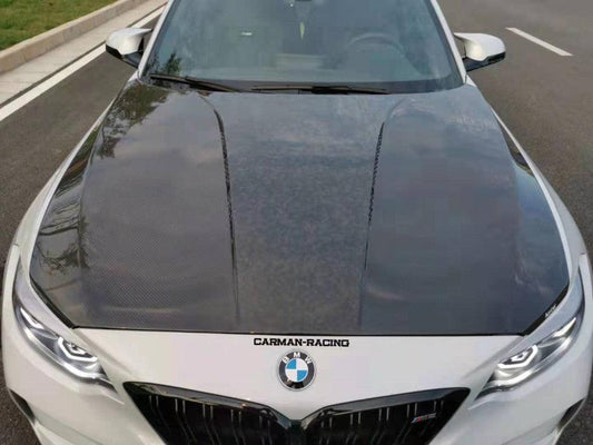 BMW M2 / M2C F87 2016 2017 2018 2019 2020 2021 with Aftermarket Parts - Hood Double-sided Pre-preg Carbon Fiber from Karbel Carbon