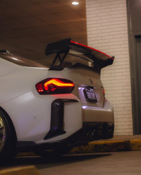 BMW M2 / M2C G87 2023-ON with Aftermarket Parts - Rear Diffuser & Canards Pre-preg Carbon Fiber from Karbel Carbon