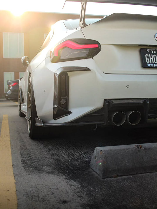 BMW M2 / M2C G87 2023-ON with Aftermarket Parts - Rear Diffuser & Canards Pre-preg Carbon Fiber from Karbel Carbon