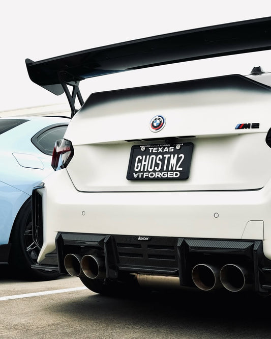 BMW M2 / M2C G87 2023-ON with Aftermarket Parts - Rear Diffuser & Canards Pre-preg Carbon Fiber from Karbel Carbon