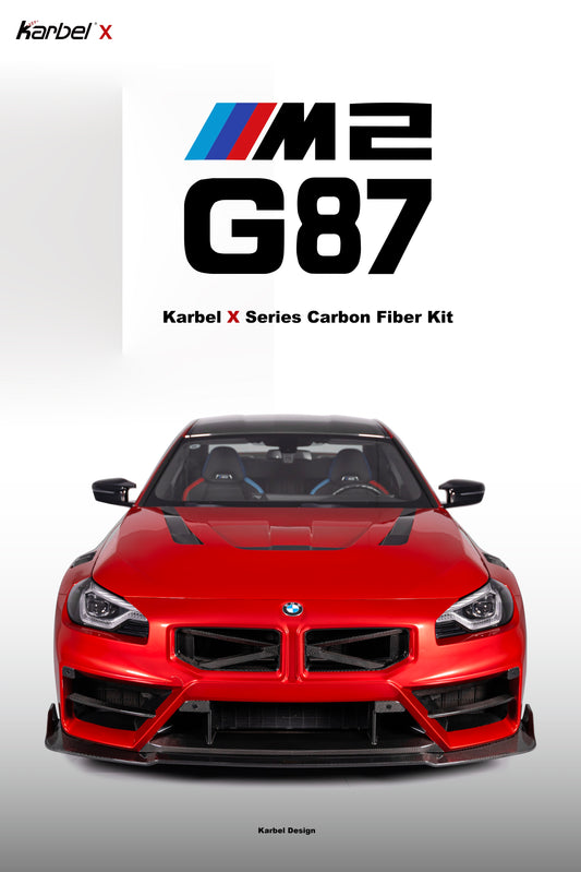 BMW M2 / M2CS G87 2023-ON with Aftermarket Parts - X Front Bumper Dry Pre-preg Carbon Fiber from Karbel Carbon
