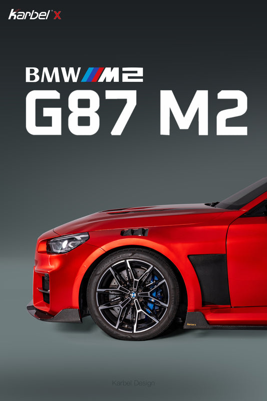 BMW M2 / M2CS G87 2023-ON with Aftermarket Parts - X Front Fenders Dry Pre-preg Carbon Fiber from Karbel Carbon