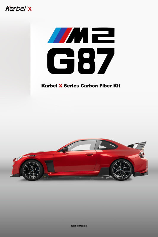 BMW M2 / M2CS G87 2023-ON with Aftermarket Parts - X Side Skirts Dry Pre-preg Carbon Fiber from Karbel Carbon