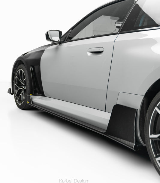 BMW M2 / M2CS G87 2023-ON with Aftermarket Parts - X Side Skirts Dry Pre-preg Carbon Fiber from Karbel Carbon