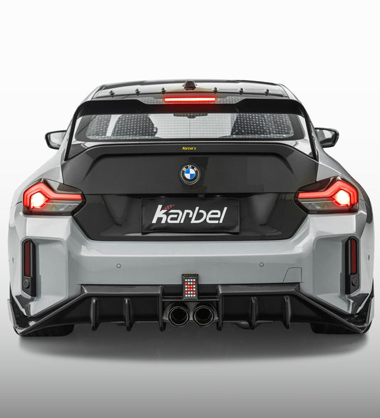 BMW M2 / M2CS G87 2023-ON with Aftermarket Parts - X V1 Center Exit Rear Diffuser Dry Pre-preg Carbon Fiber from Karbel Carbon