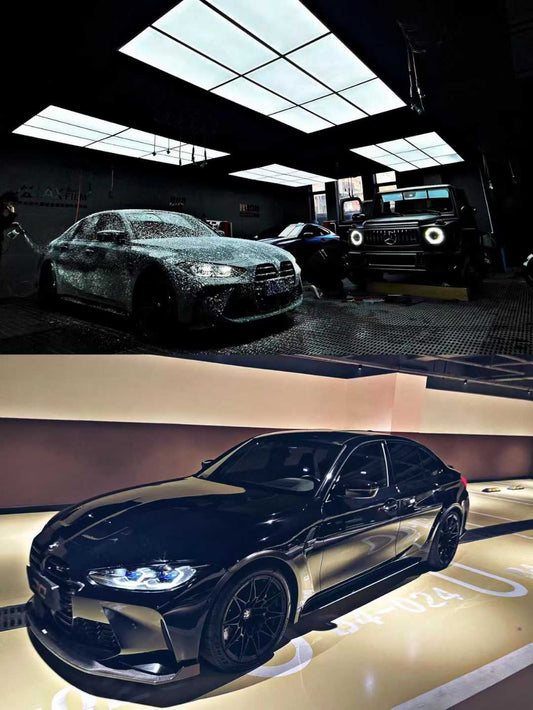 BMW M3 G80 G81 2021-ON & M4 G82 G83 2021-ON With Aftermarket Parts - Front Lip & Upper Lip Trim Replacement Pre-preg Carbon Fiber from Karbel Carbon