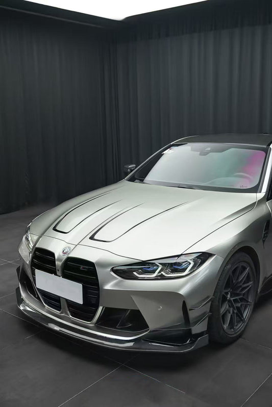 BMW M3 G80 G81 2021-ON & M4 G82 G83 2021-ON With Aftermarket Parts - Front Lip & Upper Lip Trim Replacement Pre-preg Carbon Fiberfrom Karbel Carbon