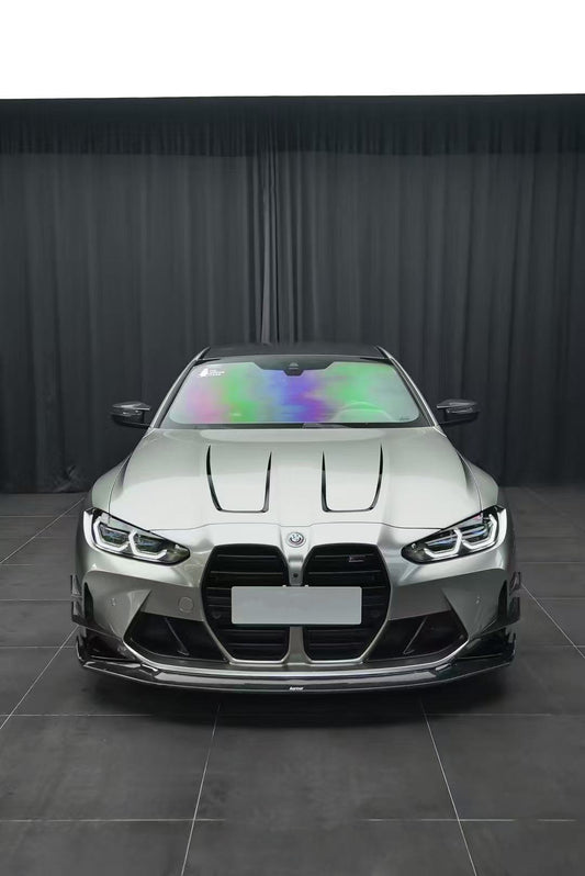 BMW M3 G80 G81 2021-ON & M4 G82 G83 2021-ON With Aftermarket Parts - Front Lip & Upper Lip Trim Replacement Pre-preg Carbon Fiberfrom Karbel Carbon