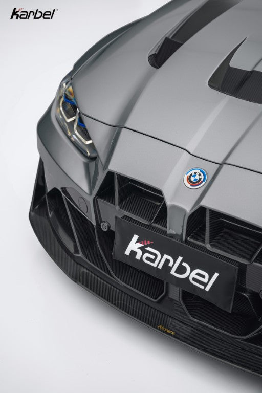 BMW M3 G80 G81 & M4 G82 G83 2021-ON with Aftermarket Parts - X Front Bumper Set Dry Pre-preg Carbon Fiber from Karbel Carbon