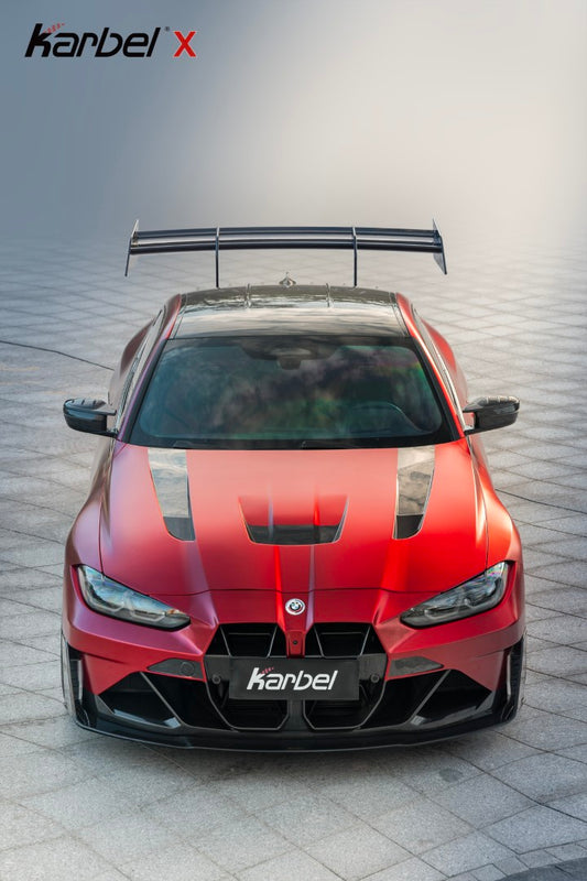 BMW M3 G80 G81 & M4 G82 G83 2021-ON with Aftermarket Parts - X Hood Dry Pre-preg Carbon Fiber from Karbel Carbon