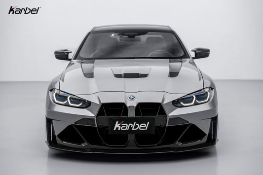 BMW M3 G80 G81 & M4 G82 G83 2021-ON with Aftermarket Parts - X Front Kidney Grill Dry Pre-preg Carbon Fiber from Karbel Carbon