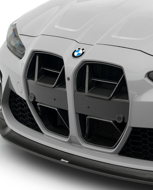 BMW M3 G80 G81 & M4 G82 G83 2021-ON with Aftermarket Parts - X V2 Front Kidney Grill Dry Pre-preg Carbon Fiber from Karbel Carbon