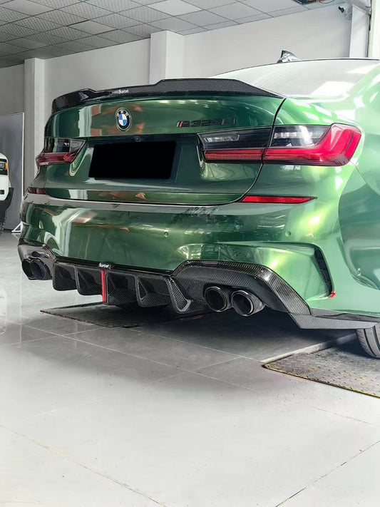 BMW M3 G80 2021-ON & 3 Series 330i M340i G20 (Fits Both Pre-LCI & LCI) 2019-ON with Aftermarket Parts - V2 Style Rear Spoiler Carbon Fiber from Karbel Carbon