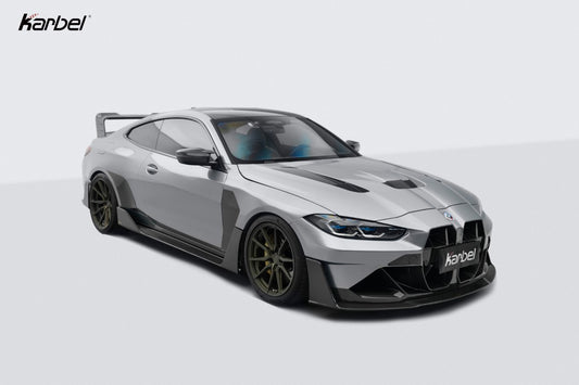 BMW M4 G82 2021-ON & 4 Series G22 430i M440i 2020-ON with Aftermarket Parts - X V4 Rear Wing Dry Pre-preg Carbon Fiber from Karbel Carbon
