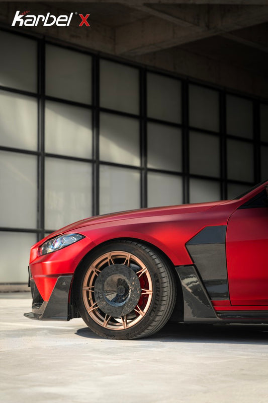 BMW M4 G82 G83 2021-ON with Aftermarket Parts - X Front Fenders Dry Pre-preg Carbon Fiber from Karbel Carbon