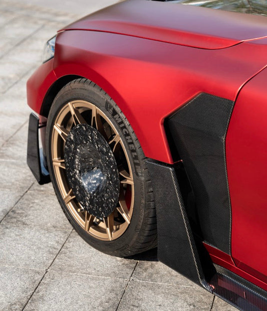 BMW M4 G82 G83 2021-ON with Aftermarket Parts - X Front Fenders Dry Pre-preg Carbon Fiber from Karbel Carbon