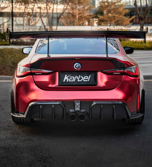 BMW M4 G82 G83 2021-ON with Aftermarket Parts - X Rear Bumper Set Dry Pre-preg Carbon Fiber from Karbel Carbon