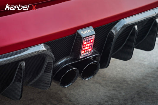 BMW M4 G82 G83 2021-ON with Aftermarket Parts - X Rear Bumper Set Dry Pre-preg Carbon Fiber from Karbel Carbon