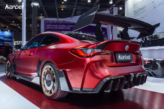 BMW M4 G82 G83 2021-ON with Aftermarket Parts - X Rear Bumper Set Dry Pre-preg Carbon Fiber from Karbel Carbon
