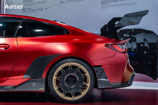 BMW M4 G82 2021-ON & 4 Series G22 430i M440i 2020-ON with Aftermarket Parts - X Rear Wing Dry Pre-preg Carbon Fiber from Karbel Carbon