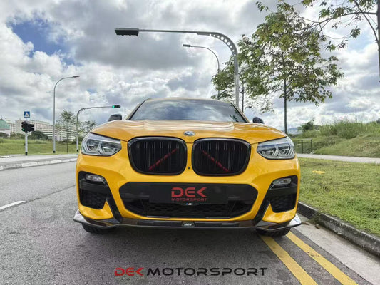 BMW X3 (with M-package bumper) G01 Pre-LCI 2019-2021 & X4 (with M-package bumper) G02 Pre-LCI 2019 2020 2021with Aftermarket Parts - Front Lip Pre-preg Carbon Fiber from Karbel Carbon