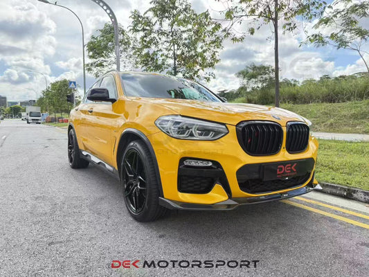 BMW X3 (with M-package bumper) G01 Pre-LCI 2019-2021 & X4 (with M-package bumper) G02 Pre-LCI 2019 2020 2021with Aftermarket Parts - Front Lip Pre-preg Carbon Fiber from Karbel Carbon