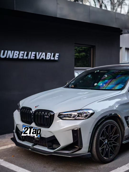 BMW X3M X3MC F97 LCI 2022-ON & X4M X4MC F98 LCI 2022-ON with Aftermarket Parts - Front Lip Pre-preg Carbon Fiber from Karbel Carbon