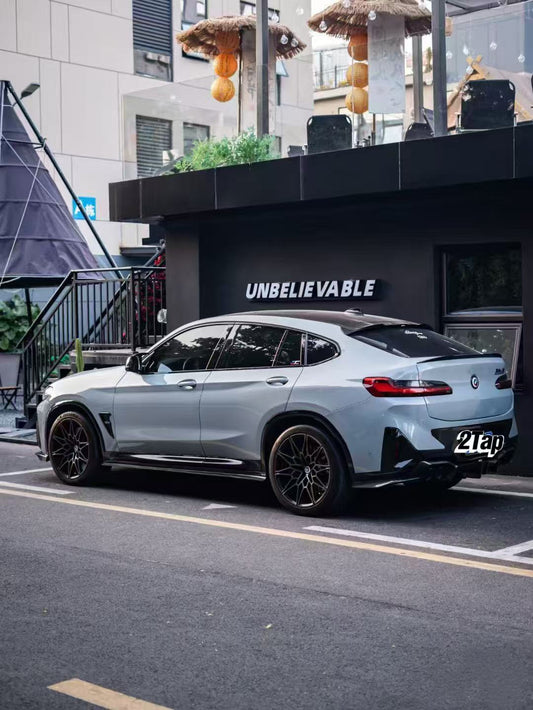 BMW X4M X4MC F98 (Fits Both Pre-LCI & LCI) 2019 2020 2021 2022 2023 2024 & X4 G02 (Fits Both Pre-LCI & LCI) 2019 2020 2021 2022 2023 2024 with Aftermarket Parts - Rear Roof Spoiler Pre-preg Carbon Fiber from Karbel Carbon