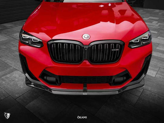 BMW X3M X3MC F97 LCI 2022-ON & X4M X4MC F98 LCI 2022-ON with Aftermarket Parts - Upper Valences Pre-preg Carbon Fiber from Karbel Carbon