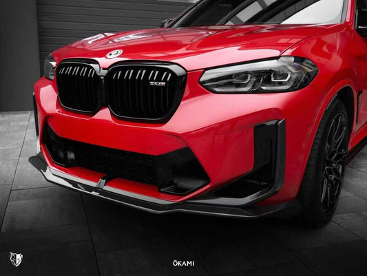 BMW X3M X3MC F97 LCI 2022-ON & X4M X4MC F98 LCI 2022-ON with Aftermarket Parts - Front Lip Pre-preg Carbon Fiber from Karbel Carbon