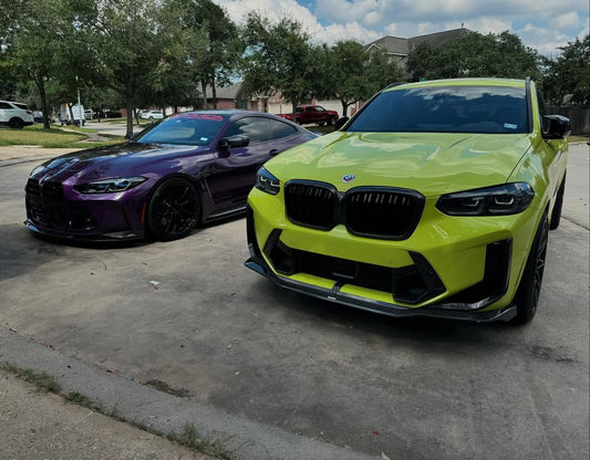 BMW X3M X3MC F97 LCI 2022-ON & X4M X4MC F98 LCI 2022-ON with Aftermarket Parts - Front Lip Pre-preg Carbon Fiber from Karbel Carbon