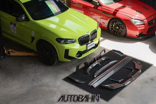 BMW X3M X3MC F97 LCI 2022-ON & X4M X4MC F98 LCI 2022-ON with Aftermarket Parts - Upper Valences Pre-preg Carbon Fiber from Karbel Carbon
