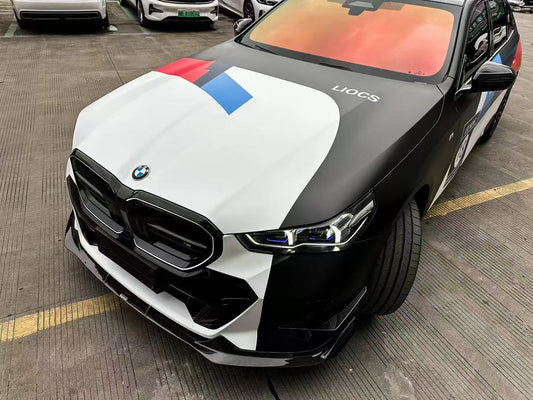 BMW i5 xDrive40 / i5 eDrive40 (with M-package bumper, does not fit base mode) / i5 M60 G60 G61 2024-ON & 5 Series 540i xDrive / 530i xDrive / 530i (with M-package bumper, does not fit base model) / 550e xDrive G60 G61 2024-ON with Aftermarket Parts - V2 Style Pre-preg Carbon Fiber Front Canards from Karbel Carbon